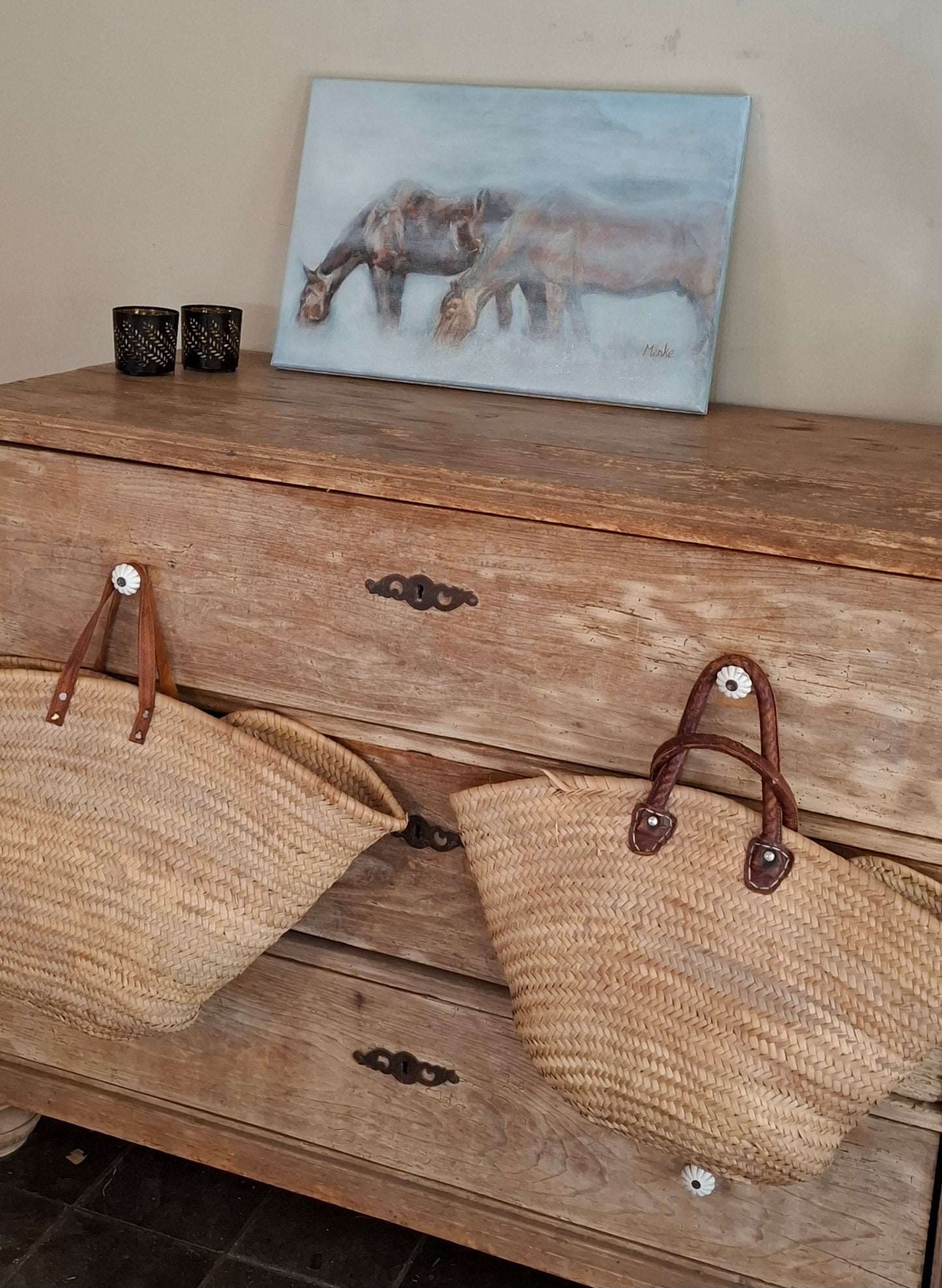 Vrienden voor altijd: origineel mixed media schilderij (acryl en olieverf), 40x60 cm