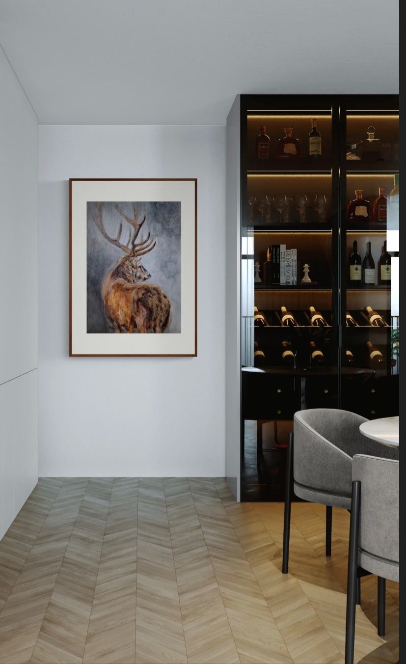 Stilte - fine art print van edelhert (collectie Presence)