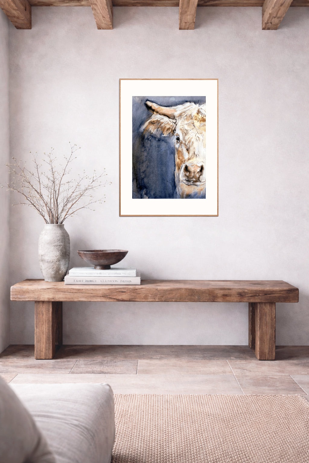 Art print: halve koeienkop