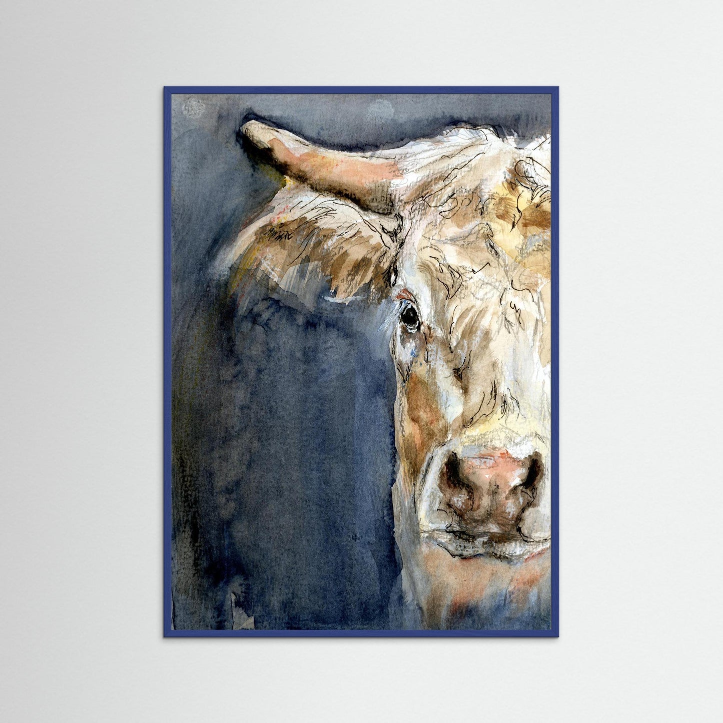 Art print: halve koeienkop