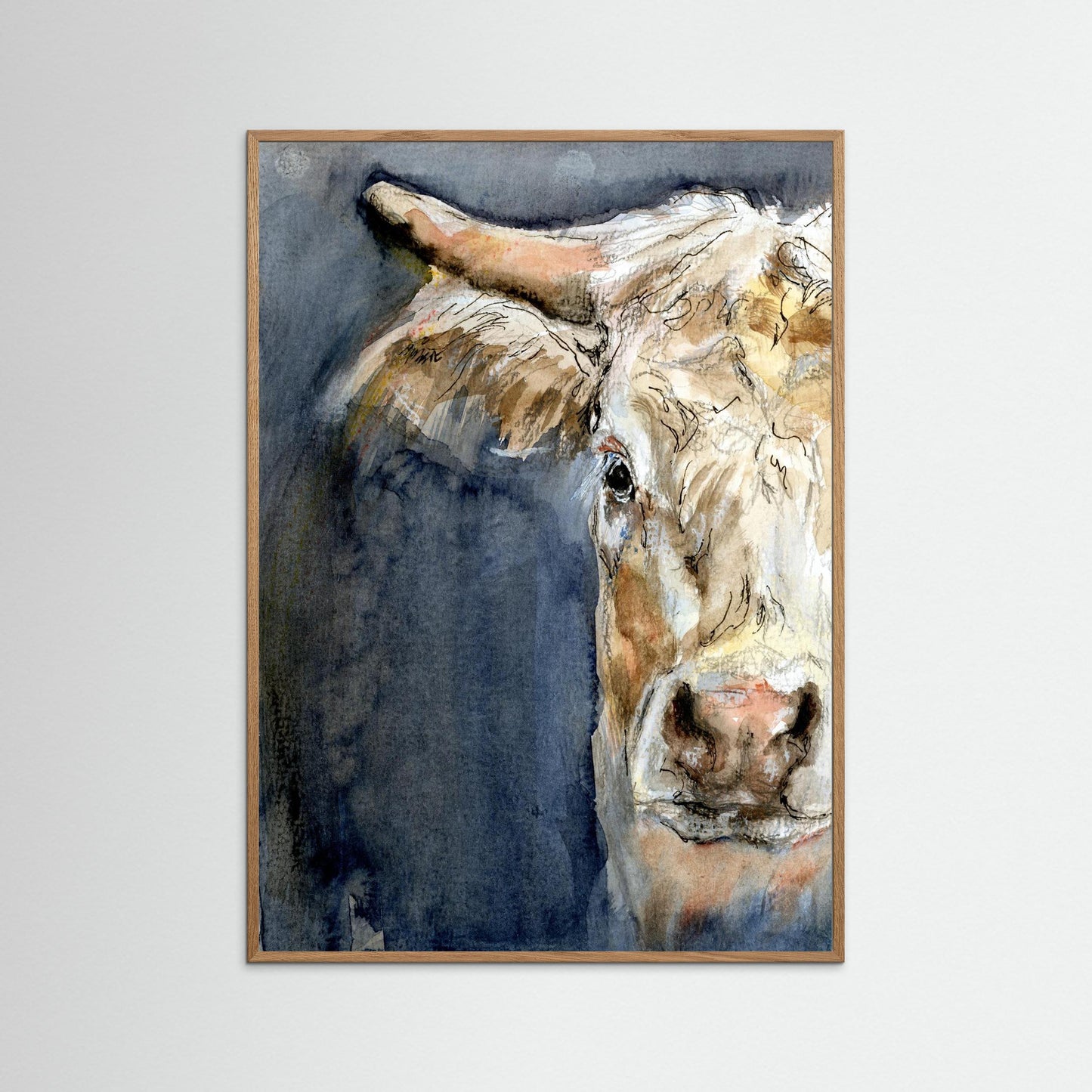 Art print: halve koeienkop