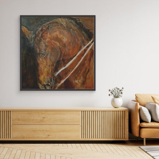 Laat me los: Art print Spaans paard op canvas