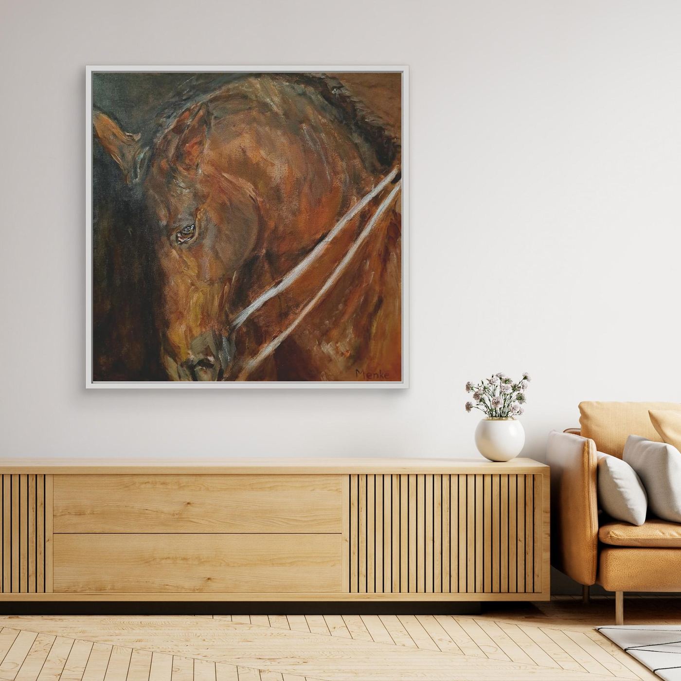 Laat me los: Art print Spaans paard op canvas