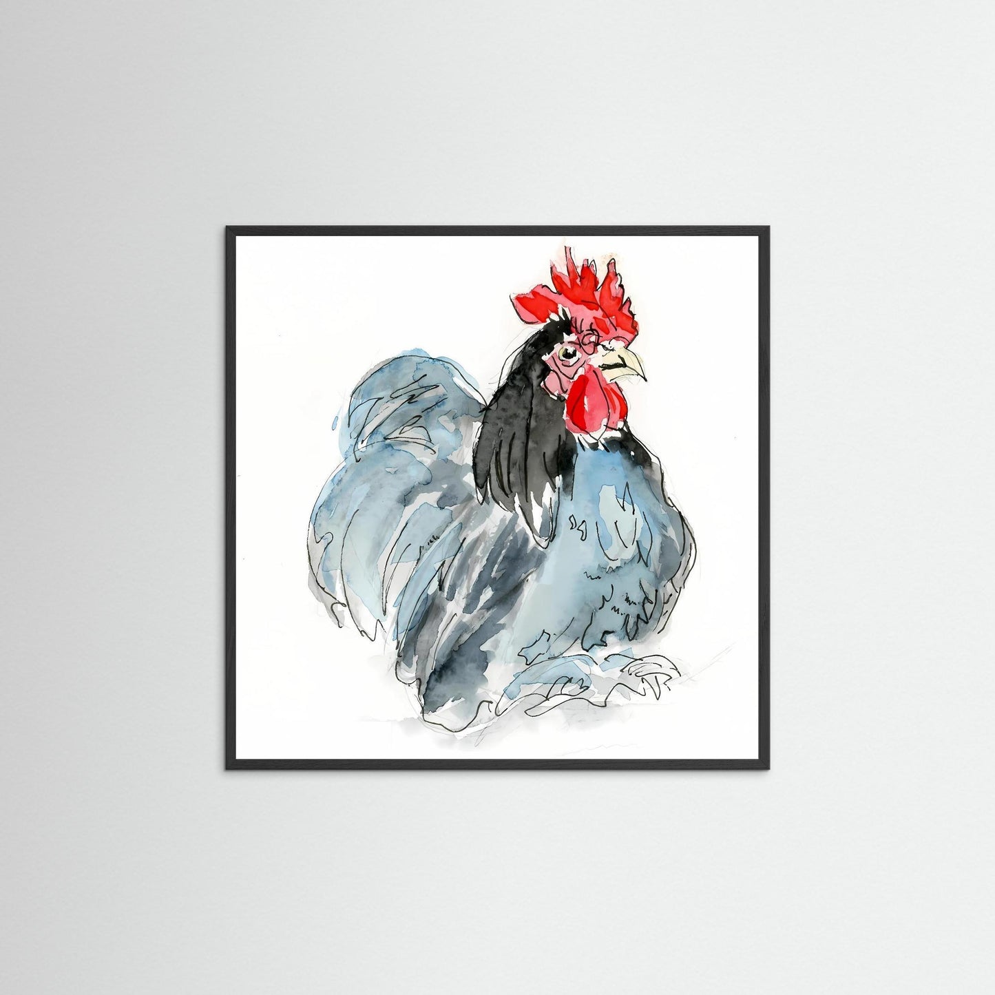 Haantje in aquarel, art print